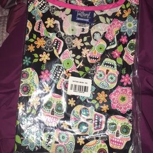 Tafford Halloween scrub top
